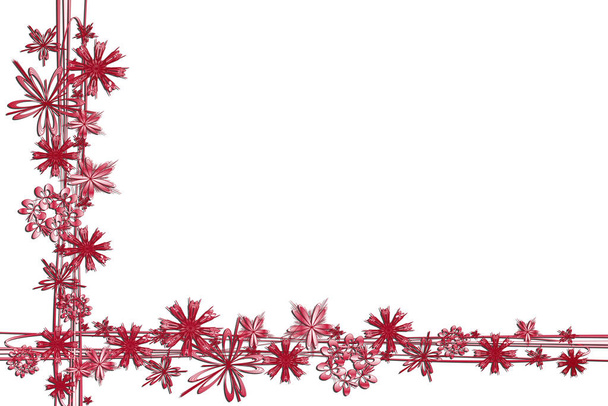 クリスマスの背景抽象的な星のフレームレッドライトダークは白いクリスマスのモチーフに隔離 - 写真・画像