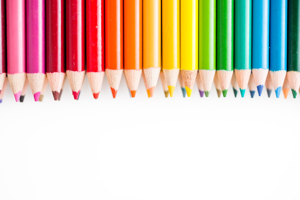 学校の色の鉛筆 - 写真・画像