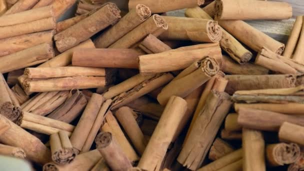 ceylon cinnamon from sri lanka sticks decorative background texture - Footage, Video