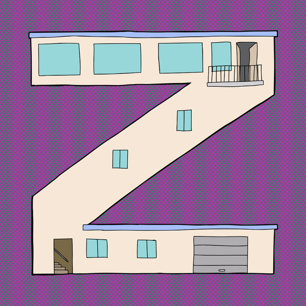 Letter Z as House - Vector, Image