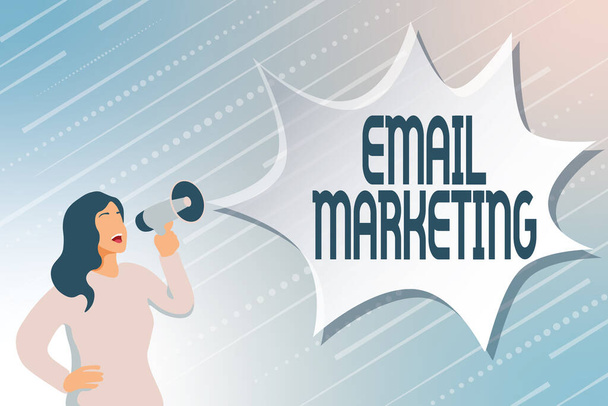 Inspiráció mutató jel Email Marketing. Word for Send a commercial message to a group of showing using mail Modern adatfeldolgozási módszerek, gépelés és szerkesztés Online cikkek - Fotó, kép