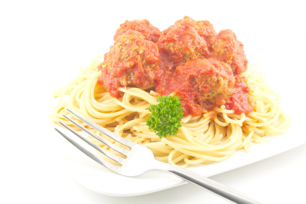 špagety a masové kuličky - Fotografie, Obrázek