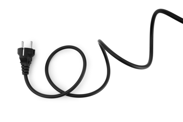 černý kabel izolovaných na bílém - Fotografie, Obrázek