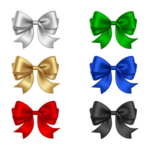Set of isolated colorful bows - Vector, Image