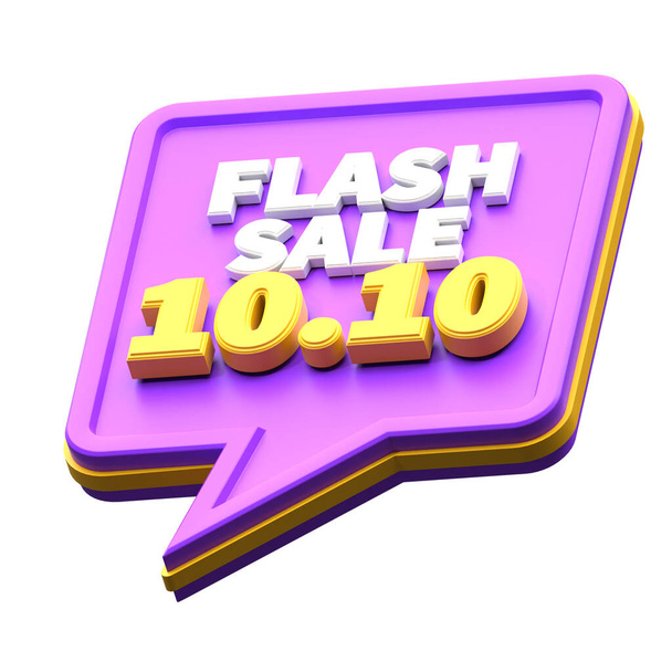 3d tehdä flash myynti 10.10 alennus eristetty. hyödyllinen sähköisessä kaupankäynnissä ja verkkokaupassa kuvitus - Valokuva, kuva