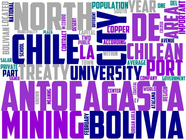 antofagasta tipográfia, wordcloud, wordart, Chile, antofagasta, utazás, táj, természet - Fotó, kép