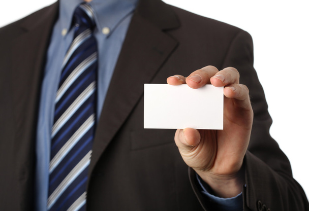 Blank business card in a hand - Photo, Image