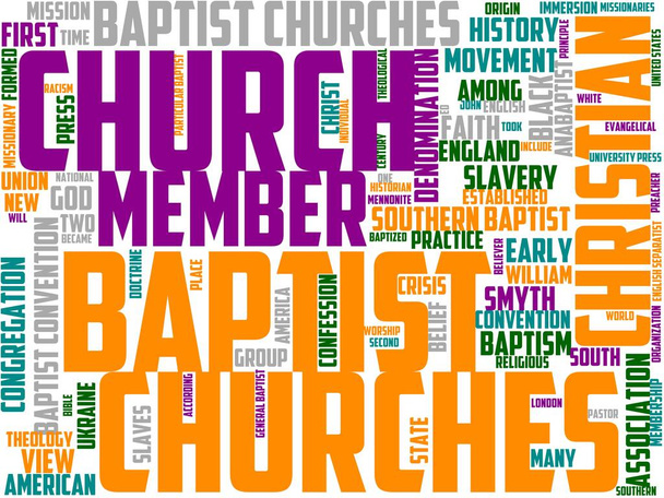 Baptist bakan tipografisi, kelime bulutu, kelime sanatı, bakan, Baptist, İncil, papaz, kilise - Fotoğraf, Görsel