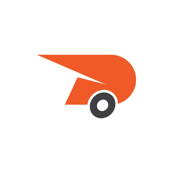 Fast shipping delivery truck flat vector icon - Vector, Image