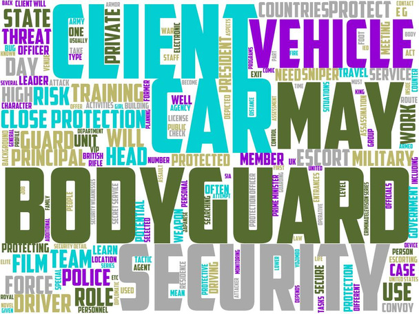 bodyguard typography, wordcloud, wordart, security, people, male, business, handsome - Photo, Image