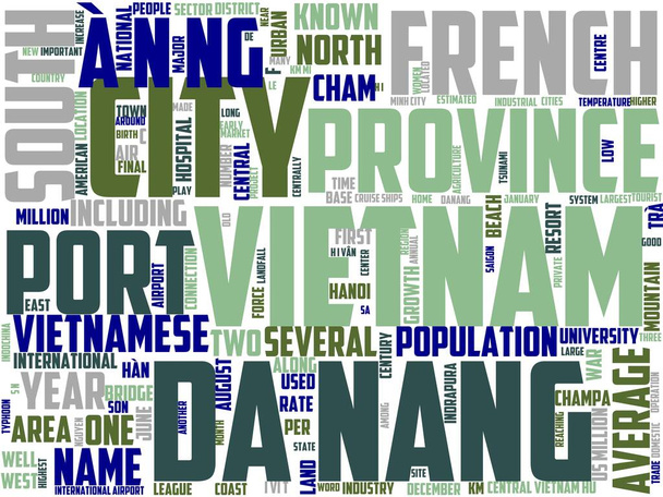 da nang typography, wordart, wordcloud, travel, vietnam, danang, landscape - Foto, imagen