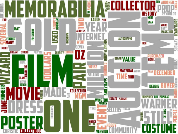 memorabilia de cine tipografía, wordart, wordcloud, película, memorabilia, película, vendimia - Foto, Imagen