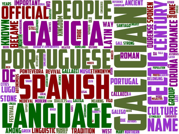 tipografía gallega, word art, wordcloud, comida, gallego, galicia, tradicional - Foto, imagen