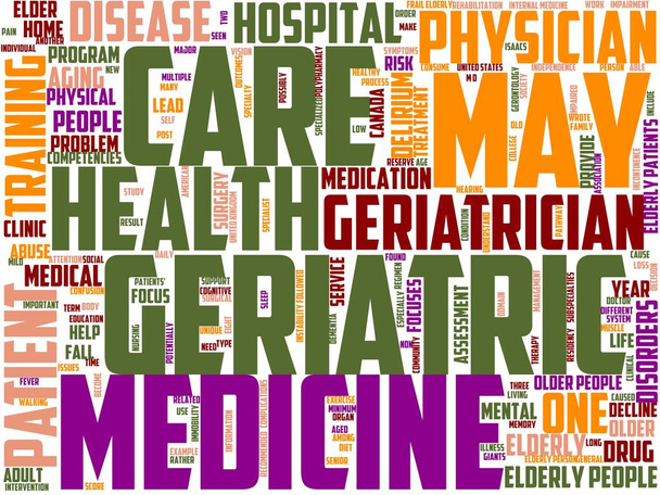 geriatrics typography, wordart, wordcloud, care, old, health, patient - Photo, Image