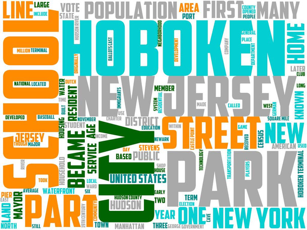 hoboken typografia, wordart, wordcloud, hoboken, kaupunki, kaupunkien, arkkitehtuuri - Valokuva, kuva