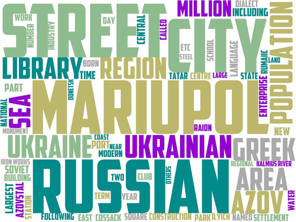 Mariupol tipografisi, kelime bulutu, söz sanatı, mariupol, turizm, ukraine, seyahat - Fotoğraf, Görsel