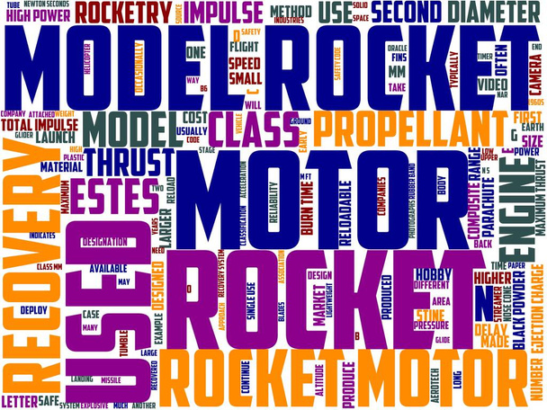 model rakety typografie, wordcloud, wordart, raketa, model, prostor, kosmická loď - Fotografie, Obrázek