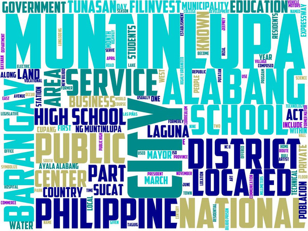 muntinlupa typography, wordcloud, wordart, muntinlupa, philippines, background, asia - Foto, Imagen