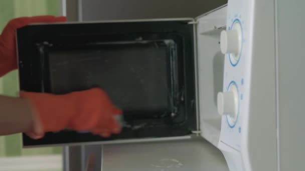 Mikroaaltouunin puhdistus etikan kanssa - Materiaali, video