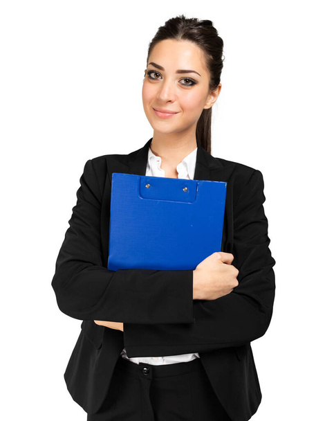 Portrait of happy businesswoman isolated on white background - Фото, зображення