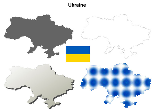 Ukraina hahmotella kartta asetettu
 - Vektori, kuva