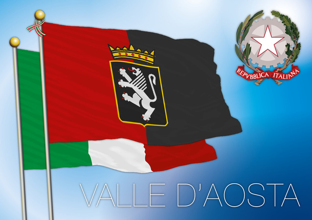 Valle d'aosta regionális zászló, Olaszország - Vektor, kép
