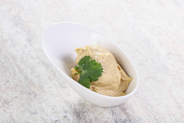 Vegan cuisine  Traditional Jewish Hummus with olive oil. - Фото, зображення