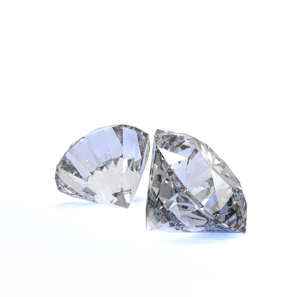 Diamanty izolované na bílém 3D modelu  - Fotografie, Obrázek