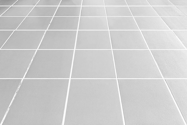 Perspektiva Pohled Monotone white Brick Stone Dlažba na zemi pro ulici Road - Fotografie, Obrázek