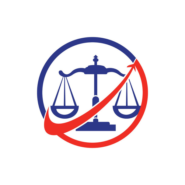 Wzór logo wektora prawa podróży. Ikona balansu lotniczego i prawnego. - Wektor, obraz
