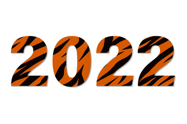 2022 рік - рік дизайну друкарського будинку Тигра. Icon design template (англійською). Символи тексту 2022 року. Векторна ілюстрація. Ізольовані на білому тлі. - Вектор, зображення