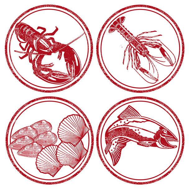 Seafood and Fish - Vector, Image