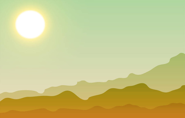 deserto con montagne silhouette vettoriale illustrazione - Vettoriali, immagini