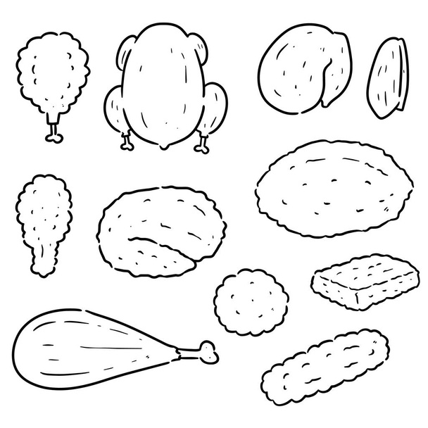 jeu vectoriel de produits de poulet
 - Vecteur, image