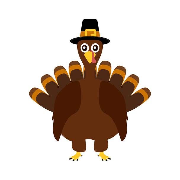 Turquie Thanksgiving drôle sur fond blanc  - Vecteur, image