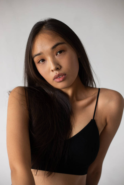 Portrait of young attractive asian woman. Model tests. - Foto, Imagem