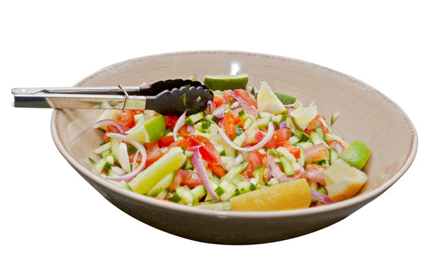 Salada deliciosa preparada em uma tigela
 - Foto, Imagem