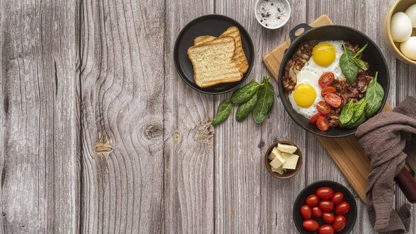 delicious breakfast meal composition with copy space. High quality beautiful photo concept - Photo, Image