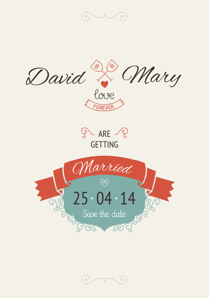Wedding invitation card template vector - Vector, Image