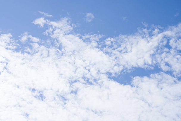 blue sky background with white clouds. Autumn blue sky - Photo, Image