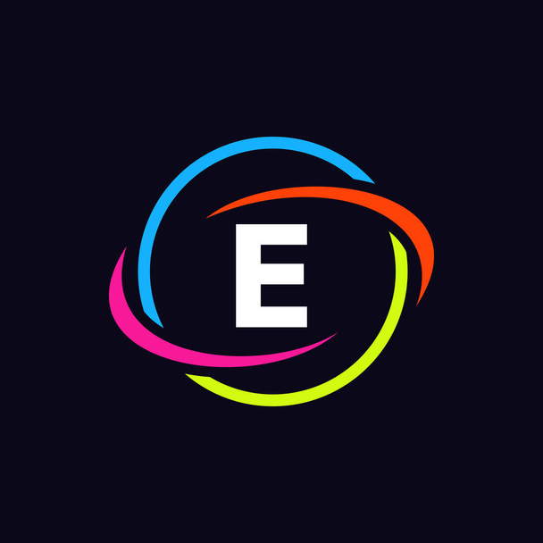 Technology Logo Design On E Letter Concept. Letter E Technology Logo. Networking Logo Template - Vektori, kuva