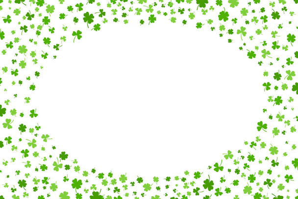 Shamrock vagy zöld lóhere levelek minta háttér lapos design vektor illusztráció elszigetelt fehér háttér. - Vektor, kép