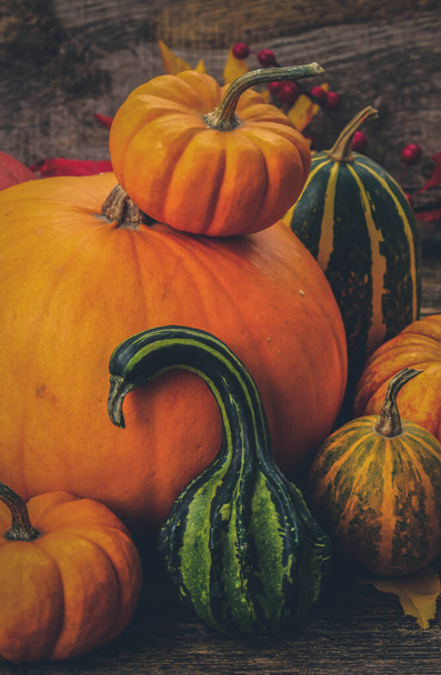 pumpkin on table - Фото, зображення