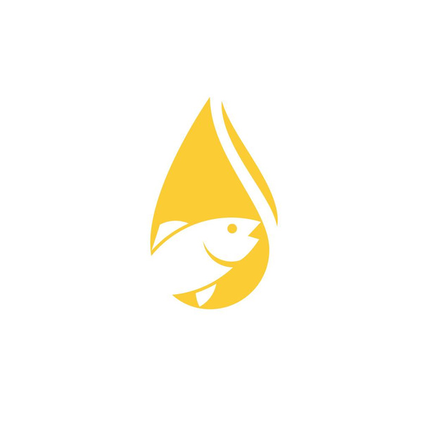魚油ロゴベクトルイラストテンプレート - ベクター画像