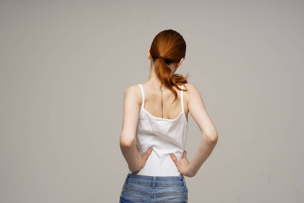 женщины хиропрактика ревматизм проблемы со здоровьем изолированный фон - Фото, изображение