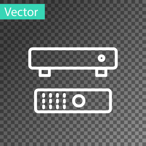 Black Multimedia en TV box receiver en speler met remote controller icoon geïsoleerd op transparante achtergrond. Vector - Vector, afbeelding