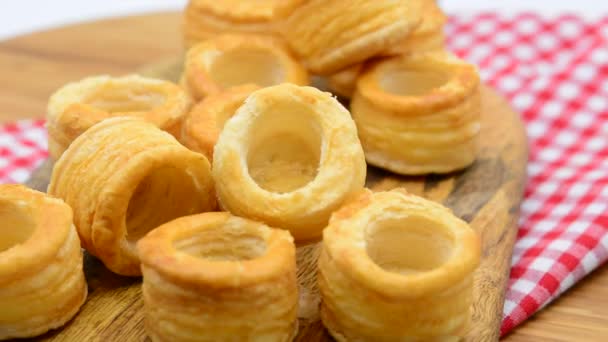 Traditional English Yorkshire pudding rotating on white background - Footage, Video