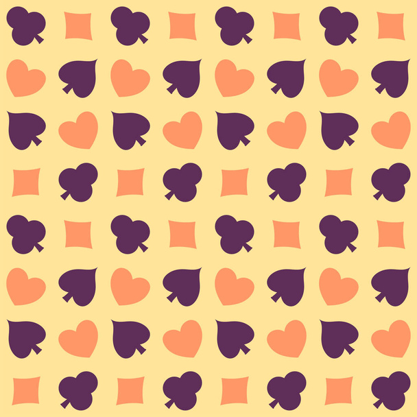 Seamless Card Suits Pattern Background In Colorful. - ベクター画像