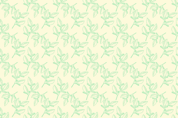 Seamless botanical background. Pattern for paper, cover, fabric, interior design.Material look for dresses, blouses, skirts, ottomans.  - Wektor, obraz