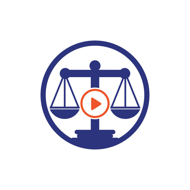 Creative play media law verector design logo. Масштаб и символ записи или значок. - Вектор,изображение